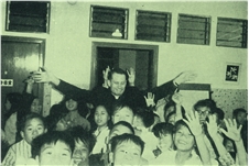 Rev. Lerda at the Youth Welfare Centre (Gaudete House)
