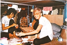 Refugees at the Kai Tak East Transit Centre