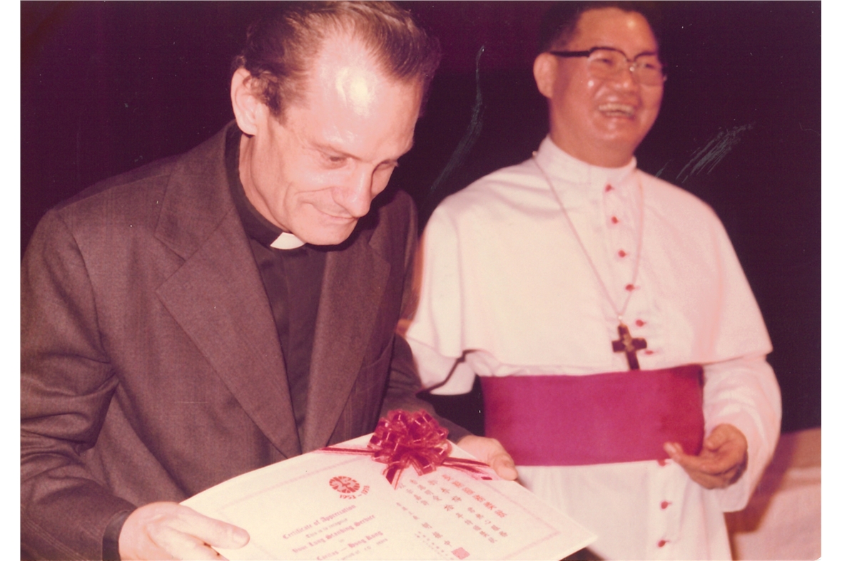 Photo of  Rev. Lerda and Cardinal Wu Cheng Chung